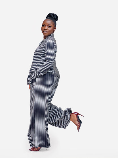Monaco Set - Black and White Stripe