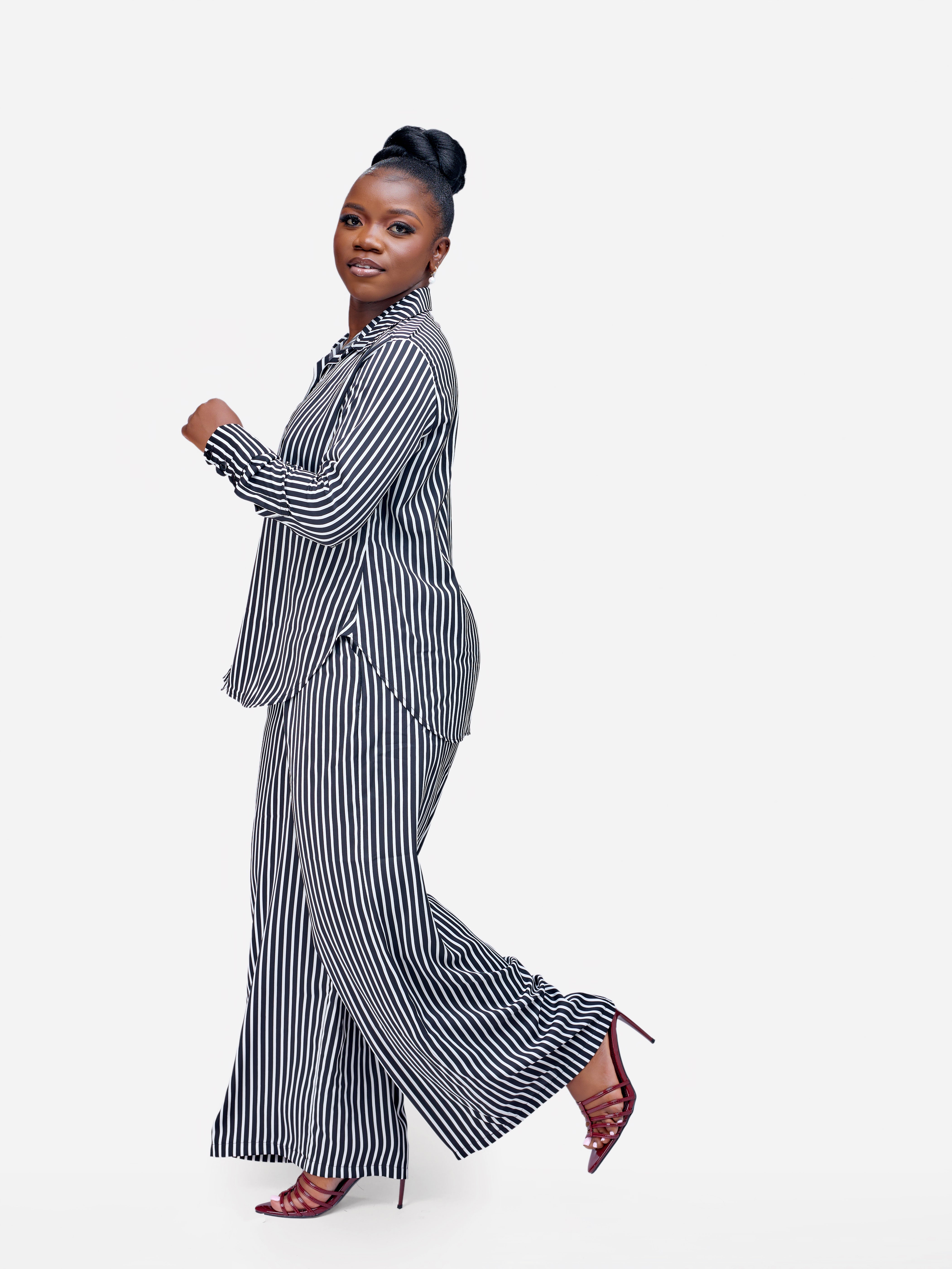 Monaco Set - Black and White Stripe