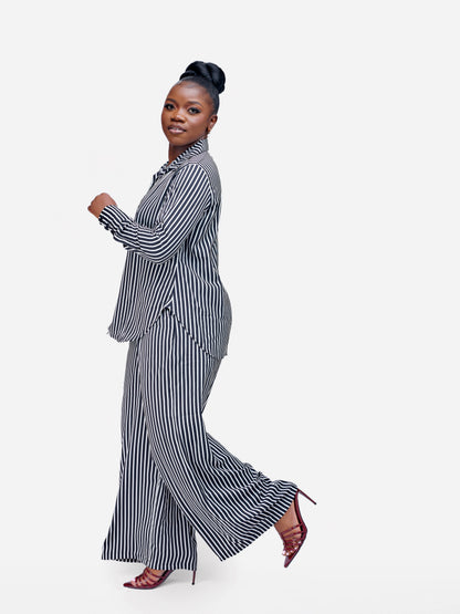 Monaco Set - Black and White Stripe