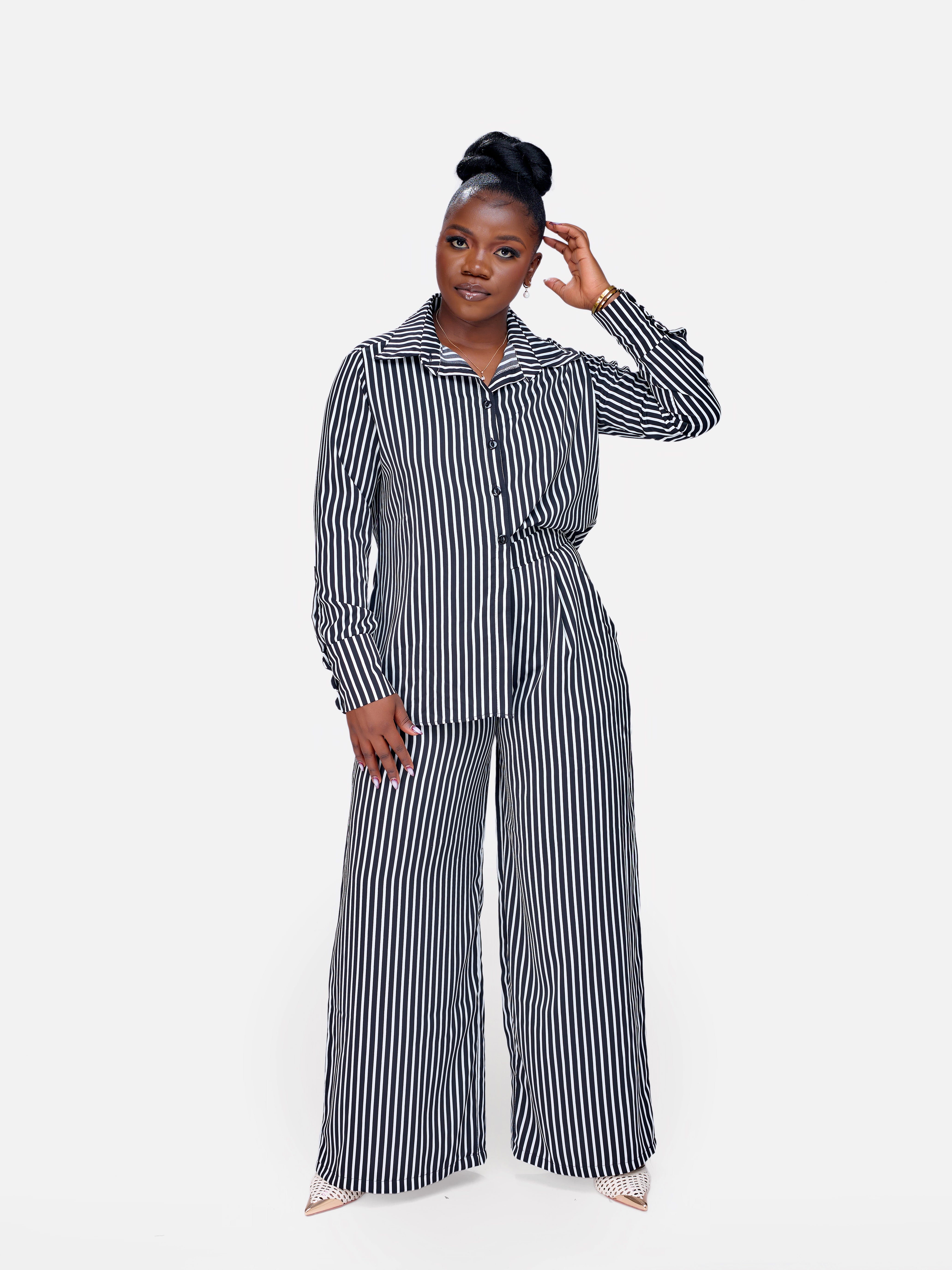 Monaco Set - Black and White Stripe