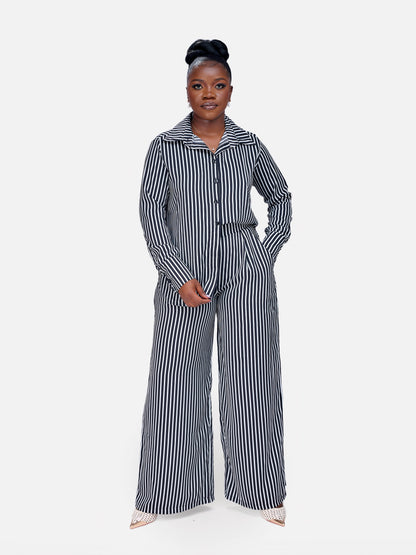 Monaco Set - Black and White Stripe