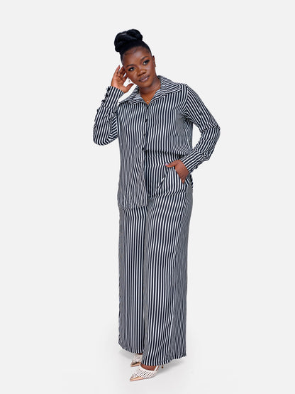 Monaco Set - Black and White Stripe