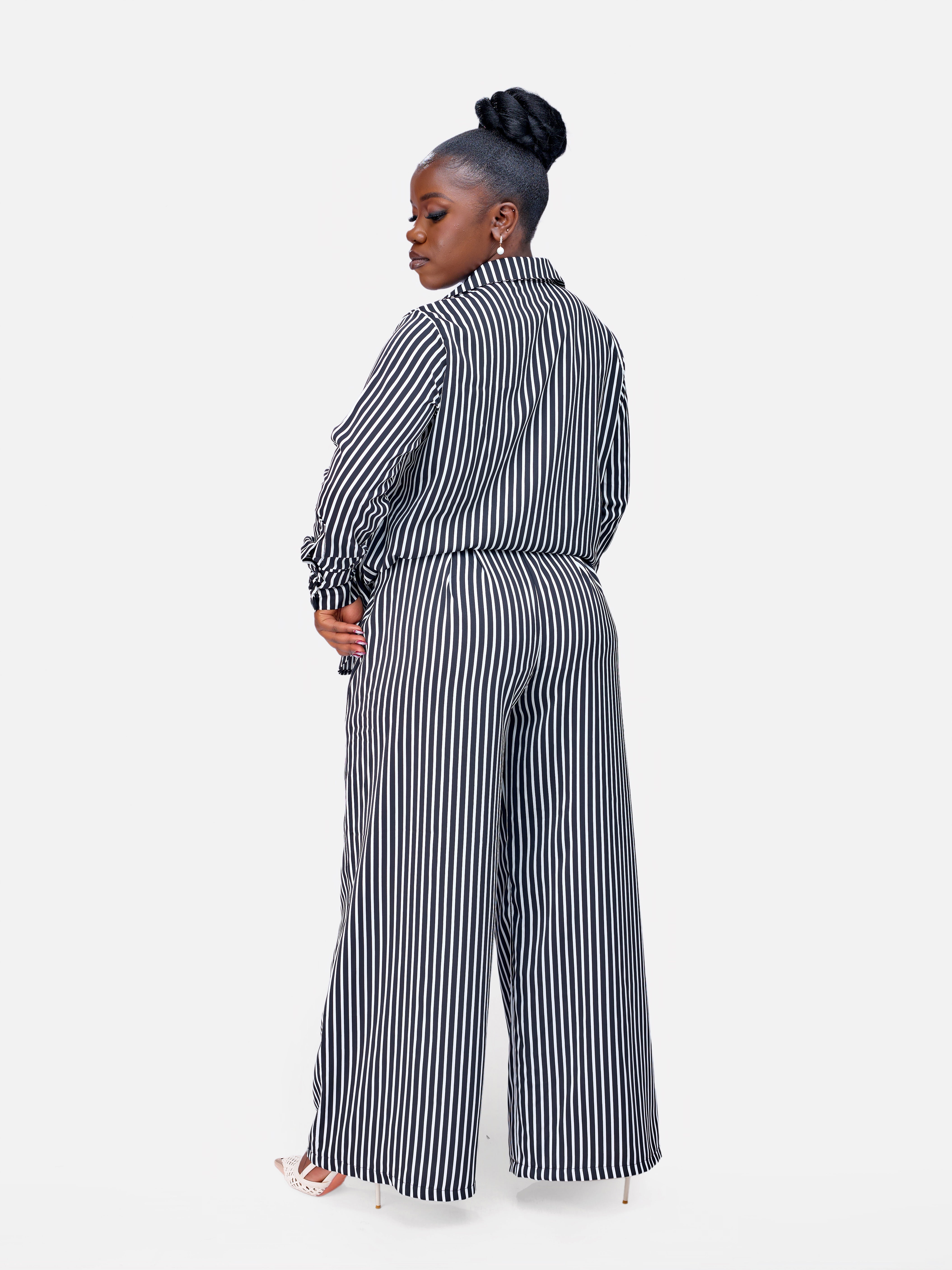 Monaco Set - Black and White Stripe