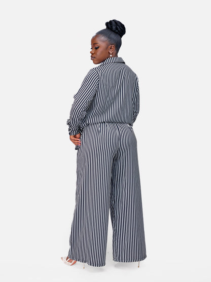 Monaco Set - Black and White Stripe